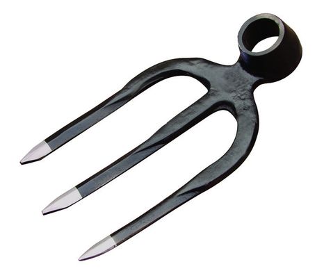 30020114 Horquilla de jardín forjada con tres púas, ojo redondo, para cavar