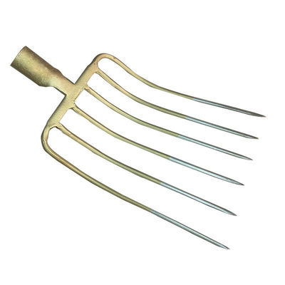 1001026 6 horquillas de acero al carbono para estiércol, horquillas de jardín, acero forjado, heno, horca