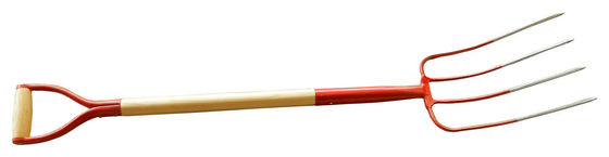 1055001 4 Tinas con agarre Y Mangos de madera Forjado Tenedor de heno de acero Horno horno horno horno de cultivo