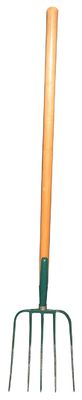 1055015 Con mango de madera recta Cinco garras Acero carbono Metal forjado Horquilla de cultivo Horquilla de jardín Horquilla de hierba Horquilla de heno