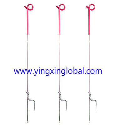 PP02 con parte superior de plástico UV con pie espiral para suelo duro 105 cm postes de cercas eléctricos de paddock postes de cola de cerdo de metal