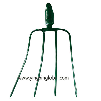 1001014 enchufe de punta 4 púas acero al carbono forjado horca de heno horca de jardín horcas de púas horca de estiércol