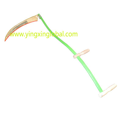 Mango largo la guadaña la guadaña la cosecha la guadaña cortar los cultivos hierba o maíz con una hoja curva larga con dos asas cortas