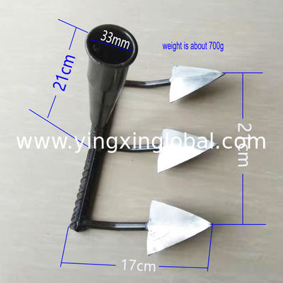 HK10253 3 tines carbon steel weld yard farming garden digging steel hoe fork rake