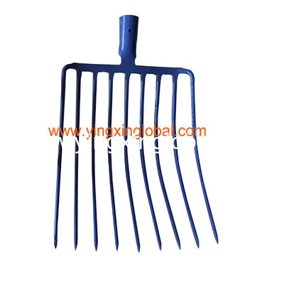 1001029 9 tines carbon steel manure dung forks garden steel forged hay prong pitchfork stone mining railway